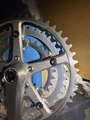 First gen Shimano Deore triple crankset square taper silver with pedal adapters - FC-DE30 48/40/30 - 165mm - image 2