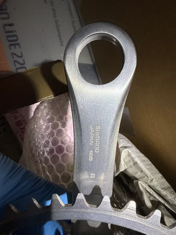 First gen Shimano Deore triple crankset square taper silver with pedal adapters - FC-DE30 48/40/30 - 165mm - Image 3