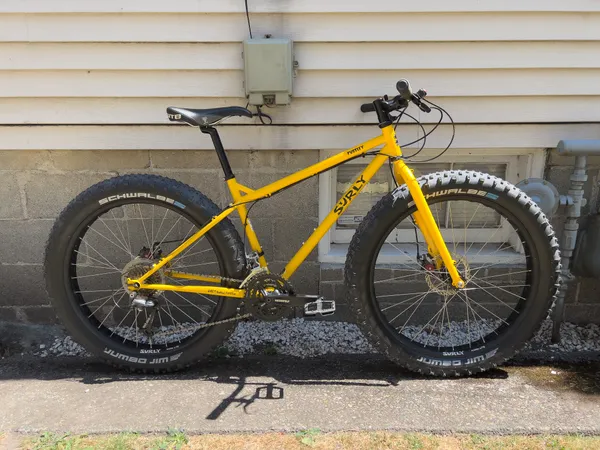 Small 2013 Surly Pugsley, Yellow, Offset Fork - Image 1