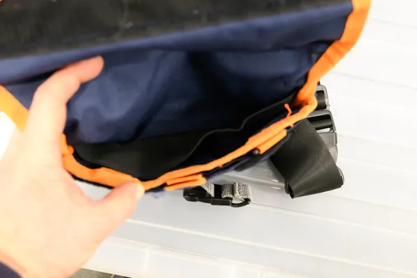 Dos Erre Messenger Hip Pack (Blue with Orange Trim) - Image 4