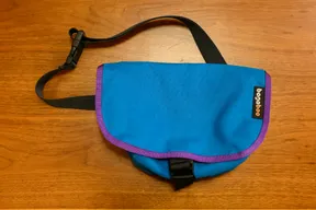 Bagaboo Messenger-Style Hip Bag, Teal with Purple Trim - image 1