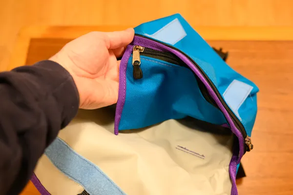 Bagaboo Messenger-Style Hip Bag, Teal with Purple Trim - Image 4