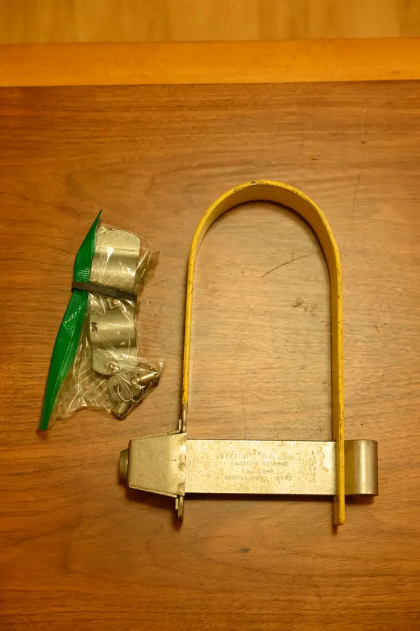 Kryptonite K3 1970s U-Lock, Vintage, Yellow - Image 1