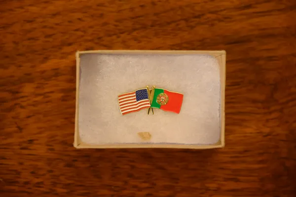 Pin with Portuguese and American Flags - Image 1